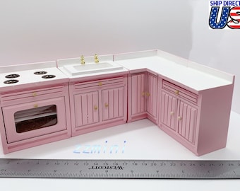 1:12スケール ミニチュアドールハウス キッチンキャビネット家具