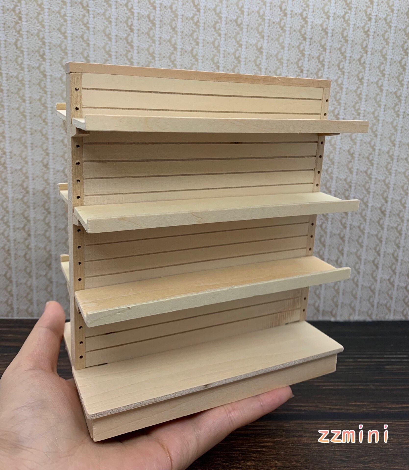 Miniatura Per Casa Delle Bambole 1:12 &ndash; Armadio/Scaffale In Legno &ndash; Vetrina Per Cibi E Bevande