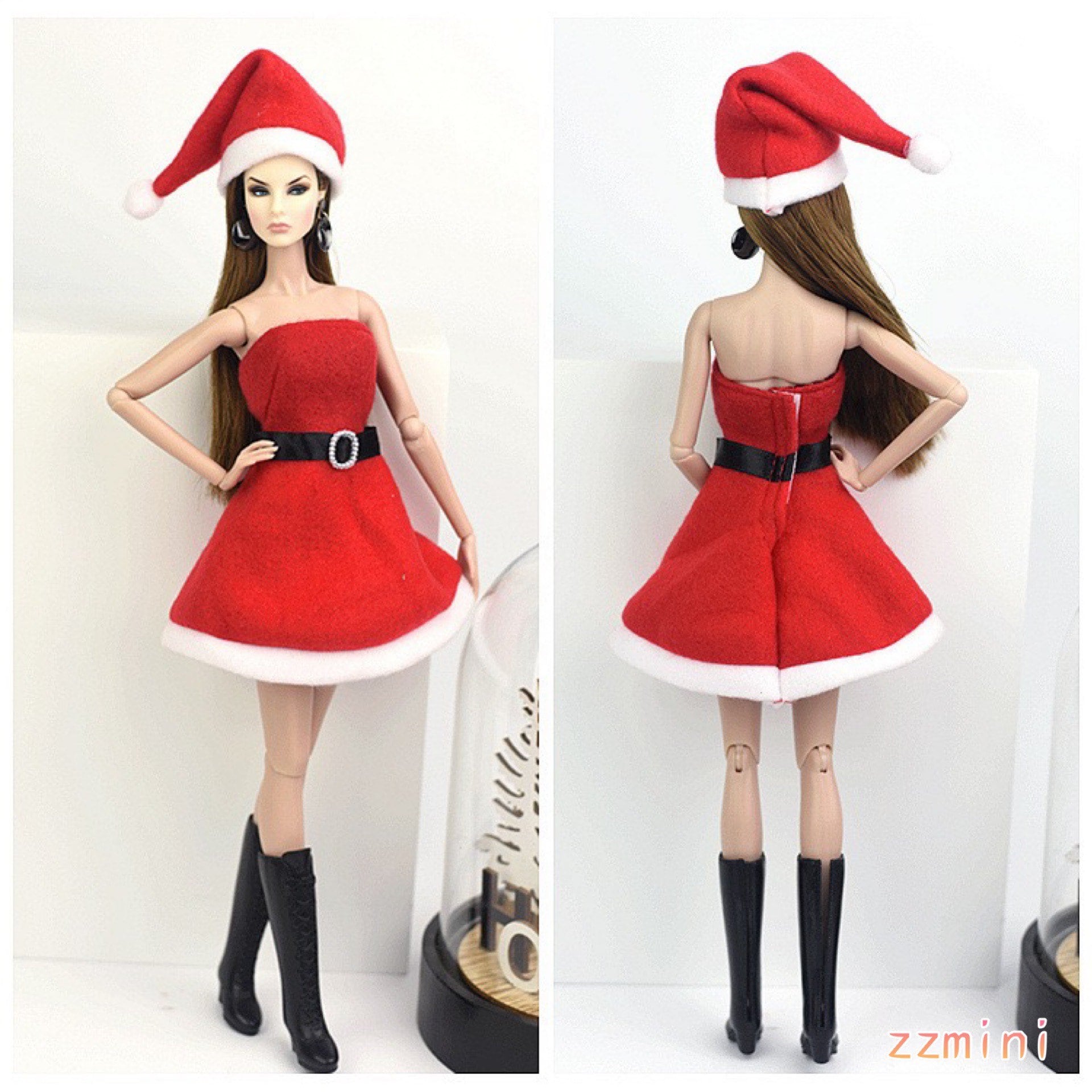 Barbie Doll Outfit Christmas Dress Santa Claus Barbie Winter Etsy