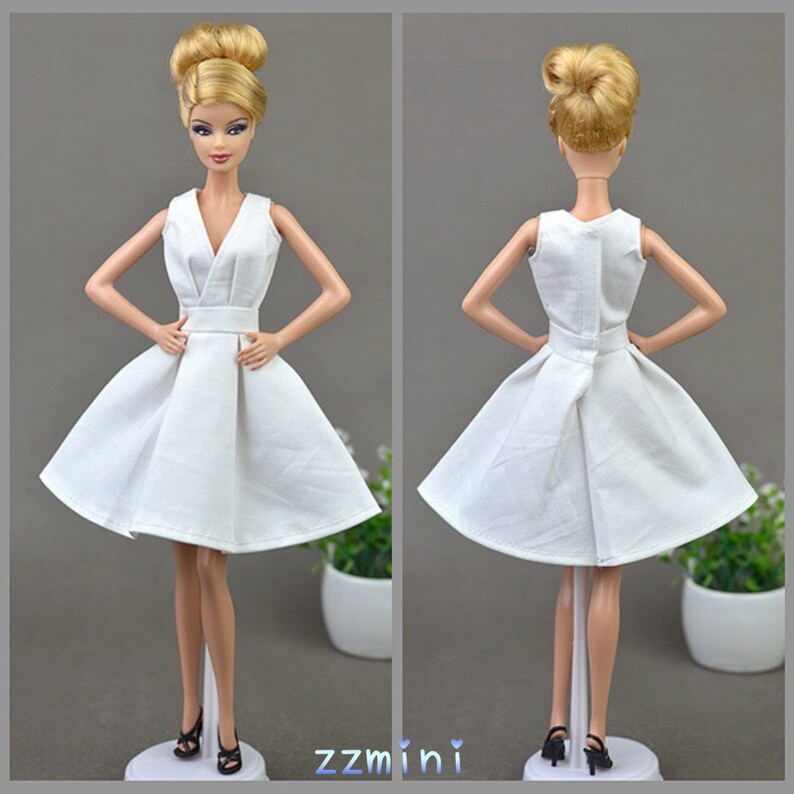 Fashion Doll Dress White Little Classical Evening Dress Etsy