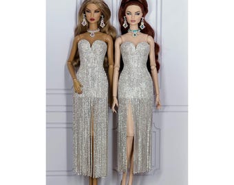 Handmade Doll Dress Jewelry For Fashion Royalty Poppy Parker Silkstone Muses Crystal Outfit 1/6– Made to Order