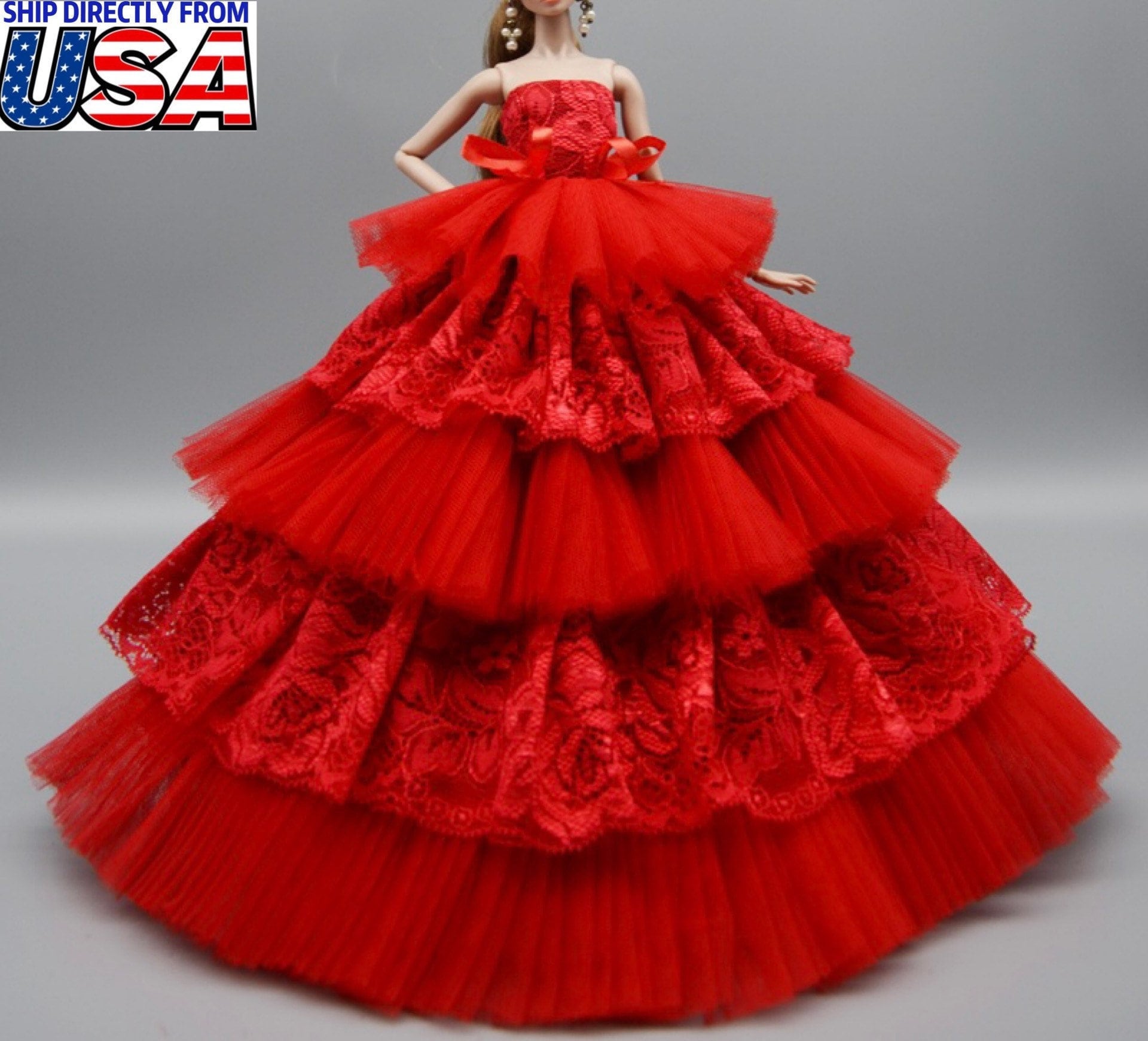 Buy Barbie by Many Frocks Red Embellished Dress for Girls Clothing Online @  Tata CLiQ