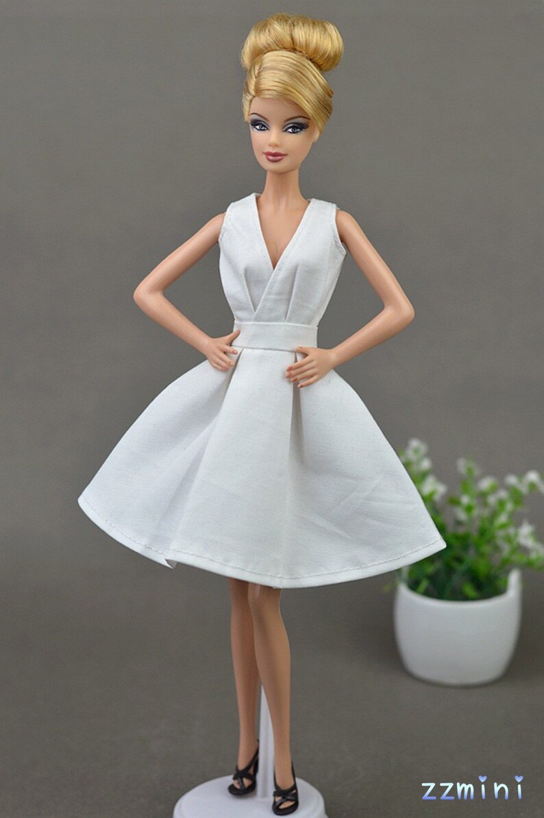 Fashion Doll Dress White Little Classical Evening Dress Etsy