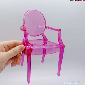 1/6 Miniature Pink 1PCS Chair Dollhouse Furniture Gift Decoration