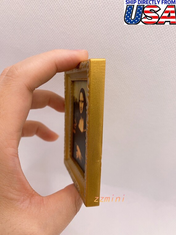 Mini Cuadro Mona Lisa De Madera Para Casa De Muñecas – Escala 1/12, Decoración Vintage Victoriana Para Salón O Dormitorio