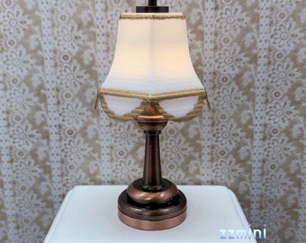 1/12 Dollhouse Miniature Table Lamp LED Light Lamp Battery Use Decoration