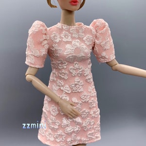 Fashion Doll Dress Pink Flower Little Classical Evening Dress Clothes for 11.5 Doll image 2