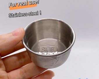 Dollhouse Miniature Stainless Steel Real Mini Cooking Baking Cake Round Pan Cooking Supply Utensils Can Cook Real Mini Food