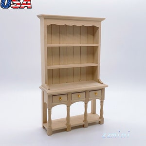 1/12 Puppenhaus Miniatur Unterschrank mit 3 Schubladen Unterschrank Küche Vitrine Unterschrank mit Topf Regal