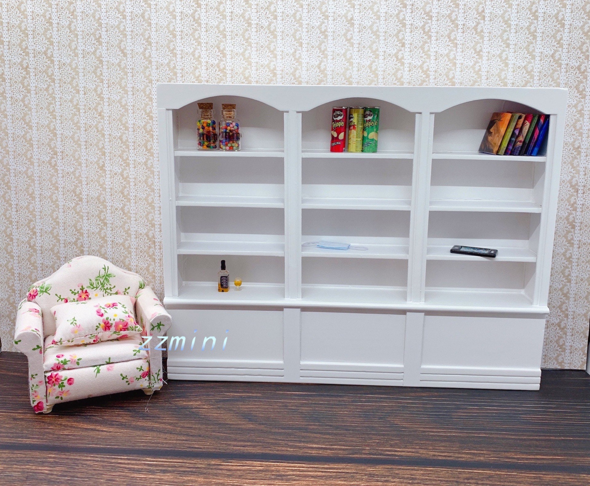 1/12 Dollhouse Miniature Bookcase Bookshelf Library Furniture Etsy