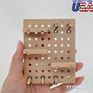 Dollhouse Miniature Wood Hole Pegboard Wall Mount Organizer Tools and Accessories Shelf Wall Decoration