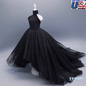 NEW! High Quality Handmade Clothes For 11.5&#39;&#39; / 30cm Fashion Doll Dress Black Gown Wedding Dress