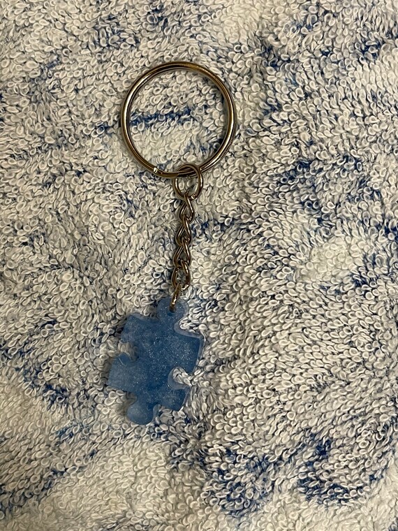 Autism Awareness Silver Keychain