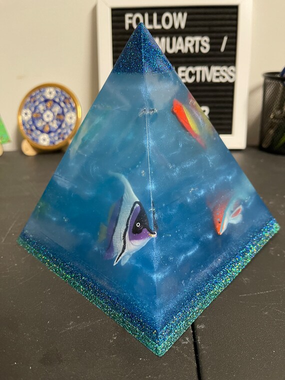 Ocean Resin Pyramid (large)