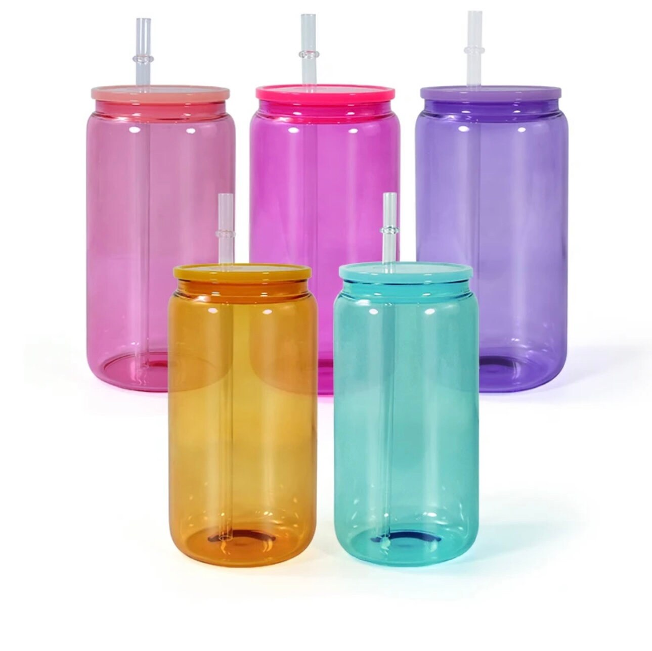 Cute Care Rainbow 16oz Libbey Glass Can Wrap – Blanks by Amber