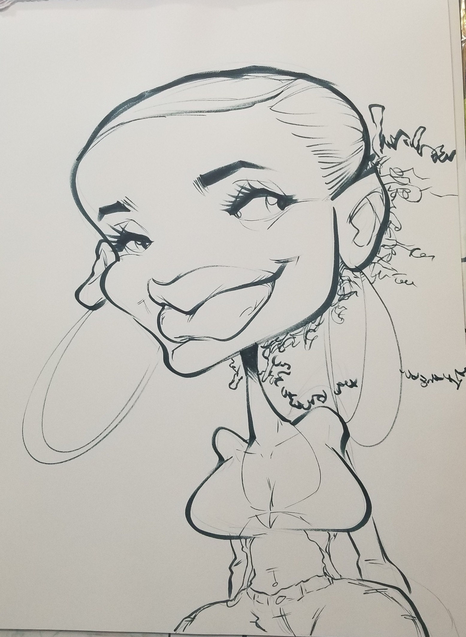 Single Black and White Caricature | Etsy