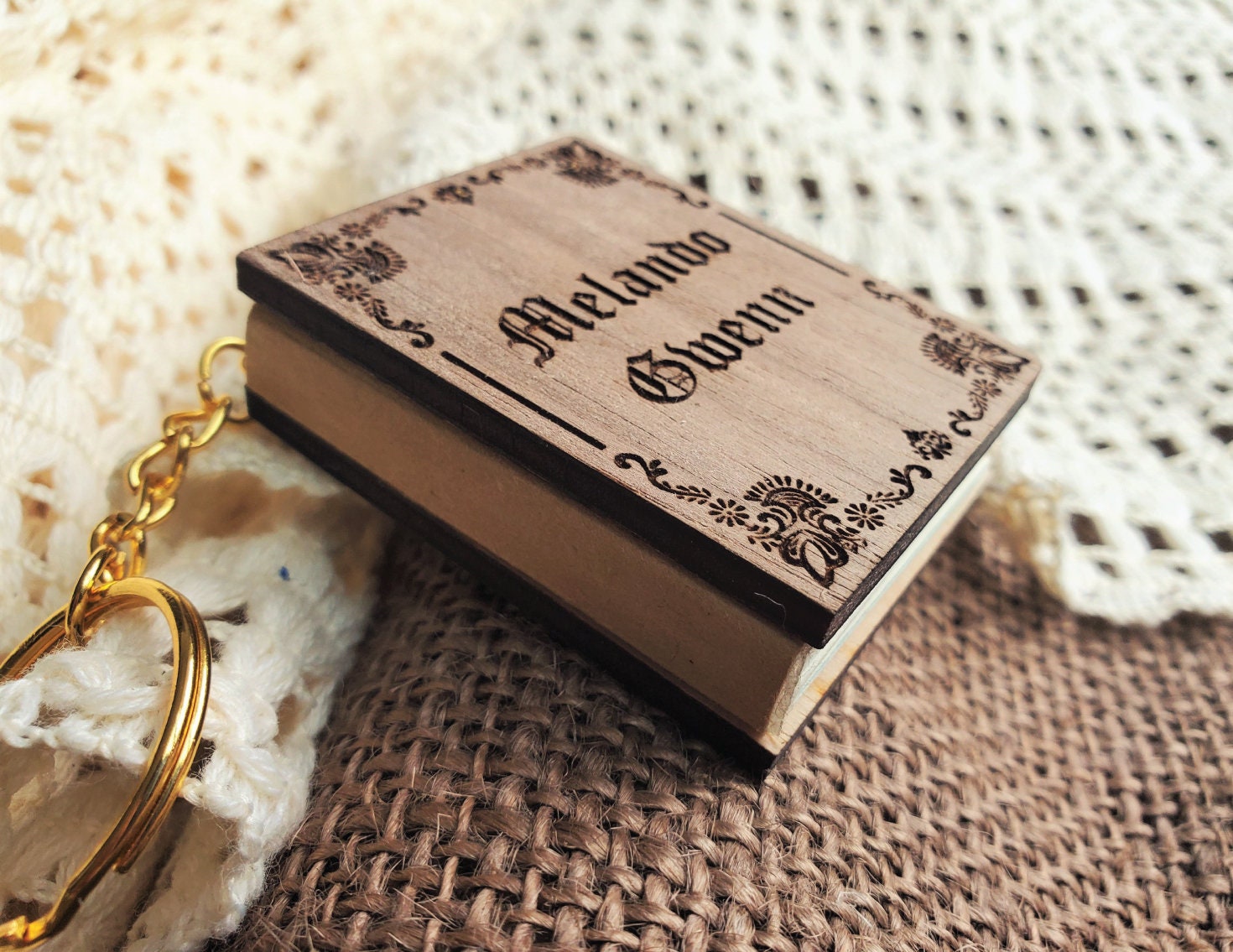 Personalized Mini Book Keychain Custom Name Mini Book Etsy