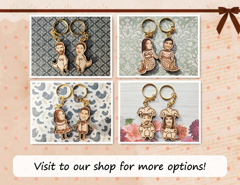 Personalized Keychain Matching Keychain With Your Face Couple Keychain Unique Keychain Mermaid Valentines Gift Family Keychain