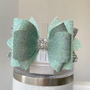 Blingbling Strohbecher Topper Schleife, glänzende Stroh Topper Schleife, handgefertigte funkelnde glitzernde Schleife für Tasse, Trinkbecher Topper Zubehör Geschenke