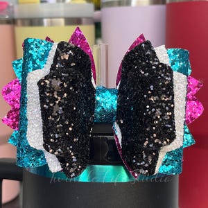 Funkelnder Strohbecher Topper Bow,1959 Original Tumbler Strohschleife,Tumbler Zubehör,40 Unzen Quencher Tumble Topper Bow,bunte Schleife für Stroh
