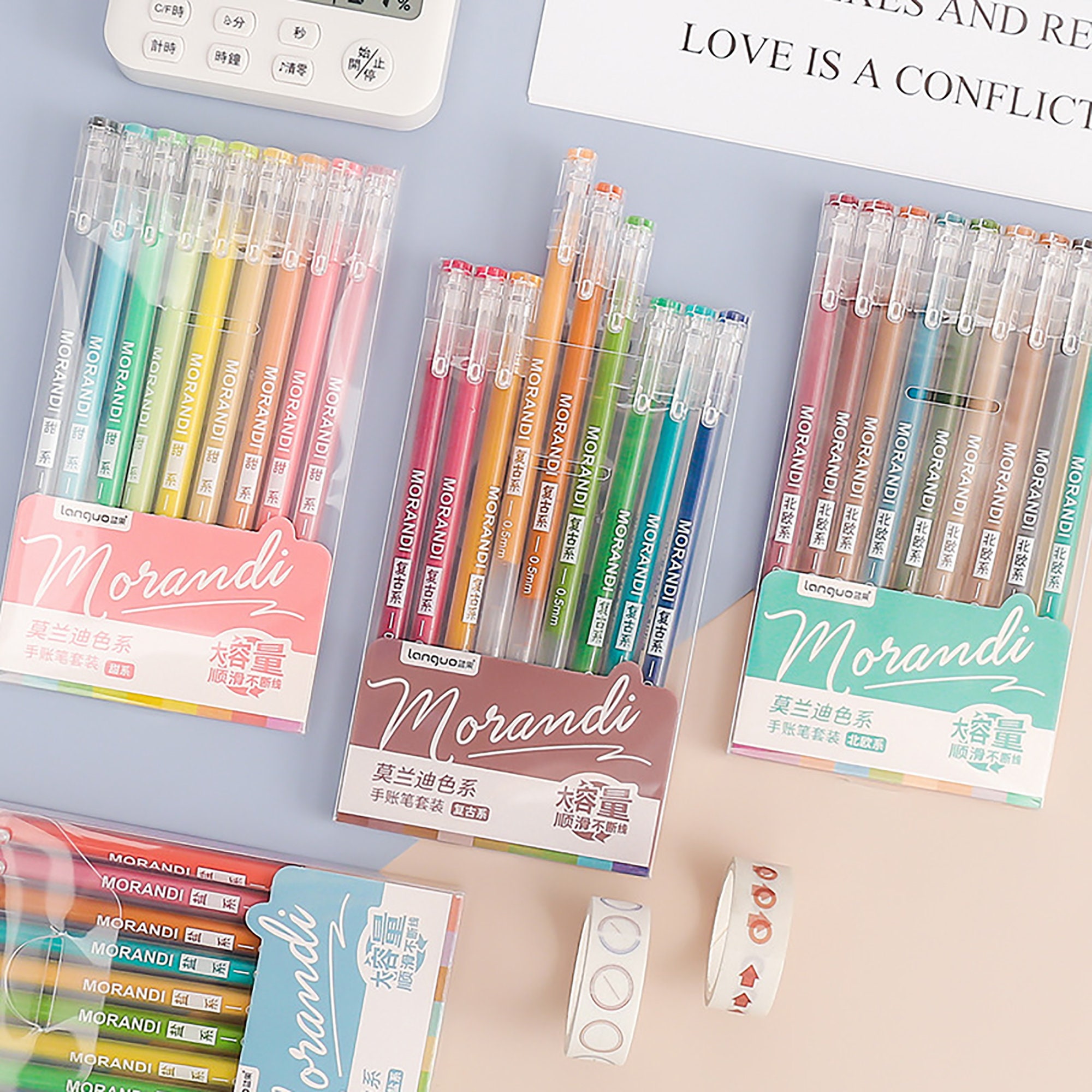 9 Sets of Morandi Color Gel Pens Retro Pocket Pen Setkawaii Etsy