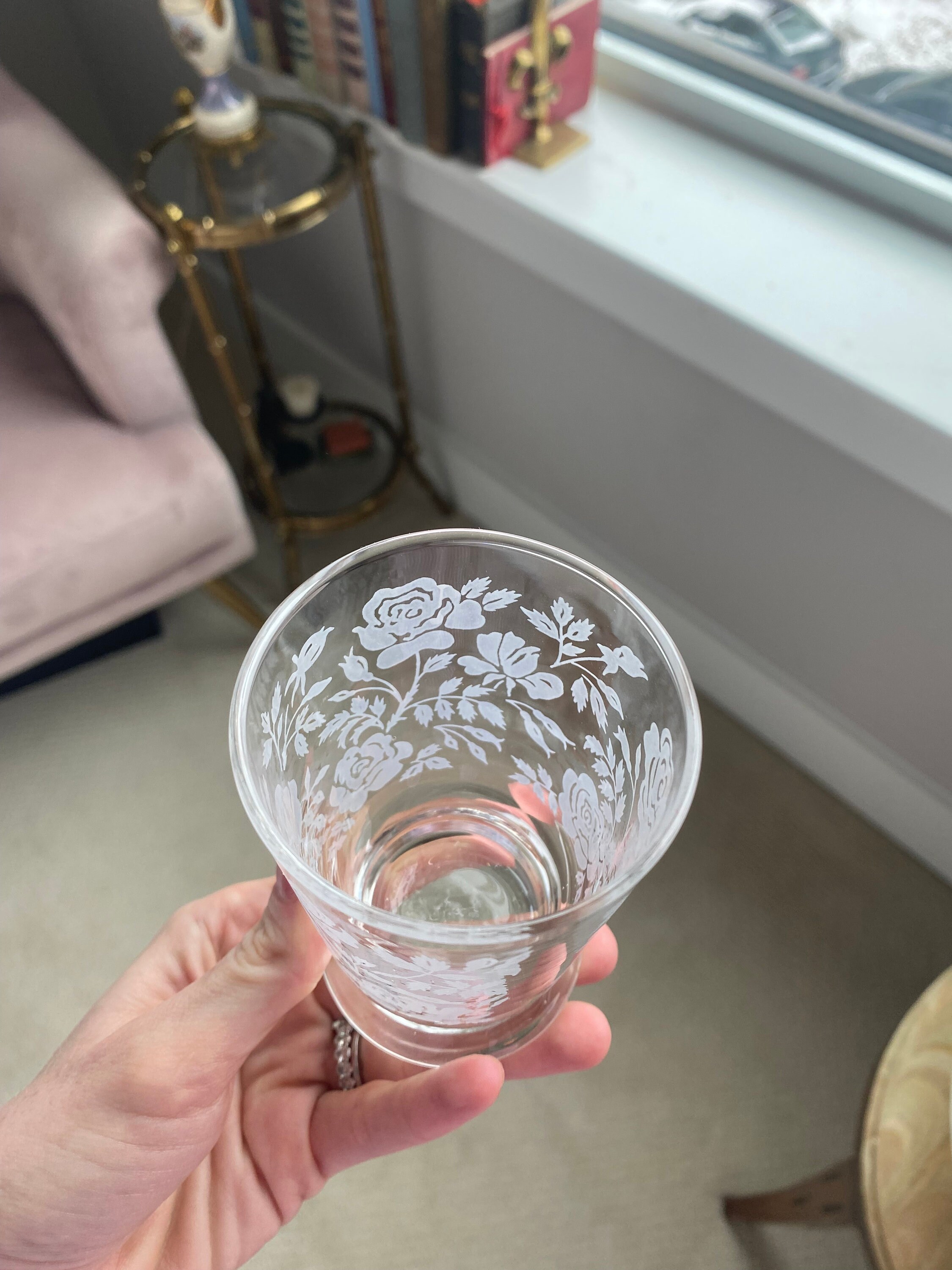 Vintage Libbey White Rose Flower Juice Glasses Set of Four Etsy