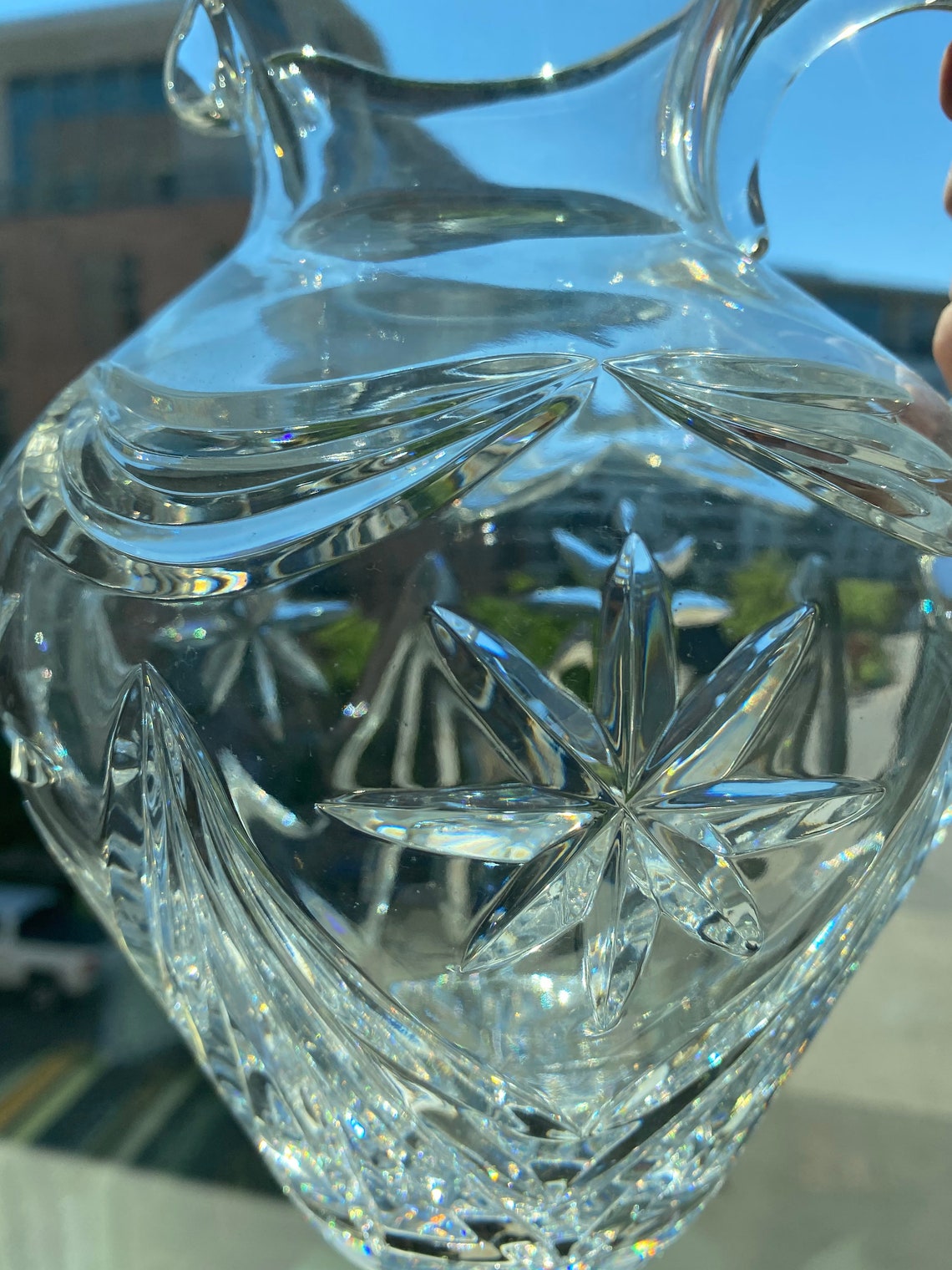 Royal Doulton Finest Crystal Treched Glass Pitcher Etsy