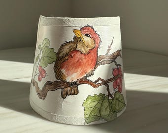 Hand-painted Cardinal Night Light Lamp Shade