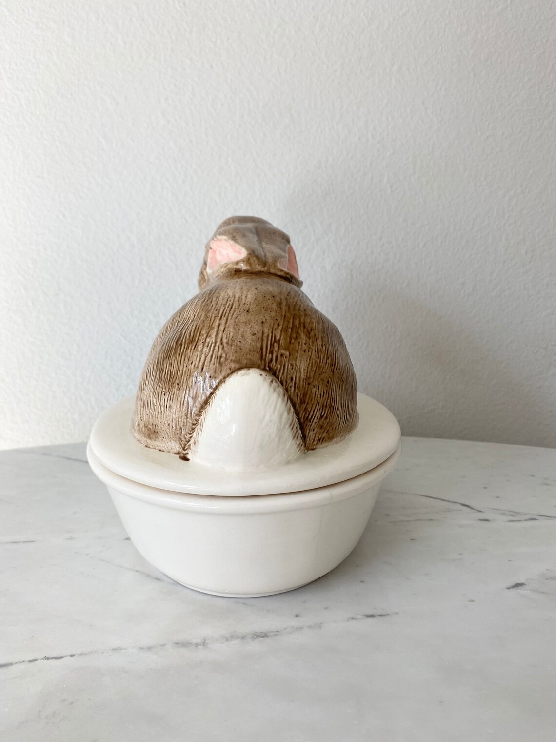 Vintage One of a Kind Ceramic Bunny Dish With Lid Etsy