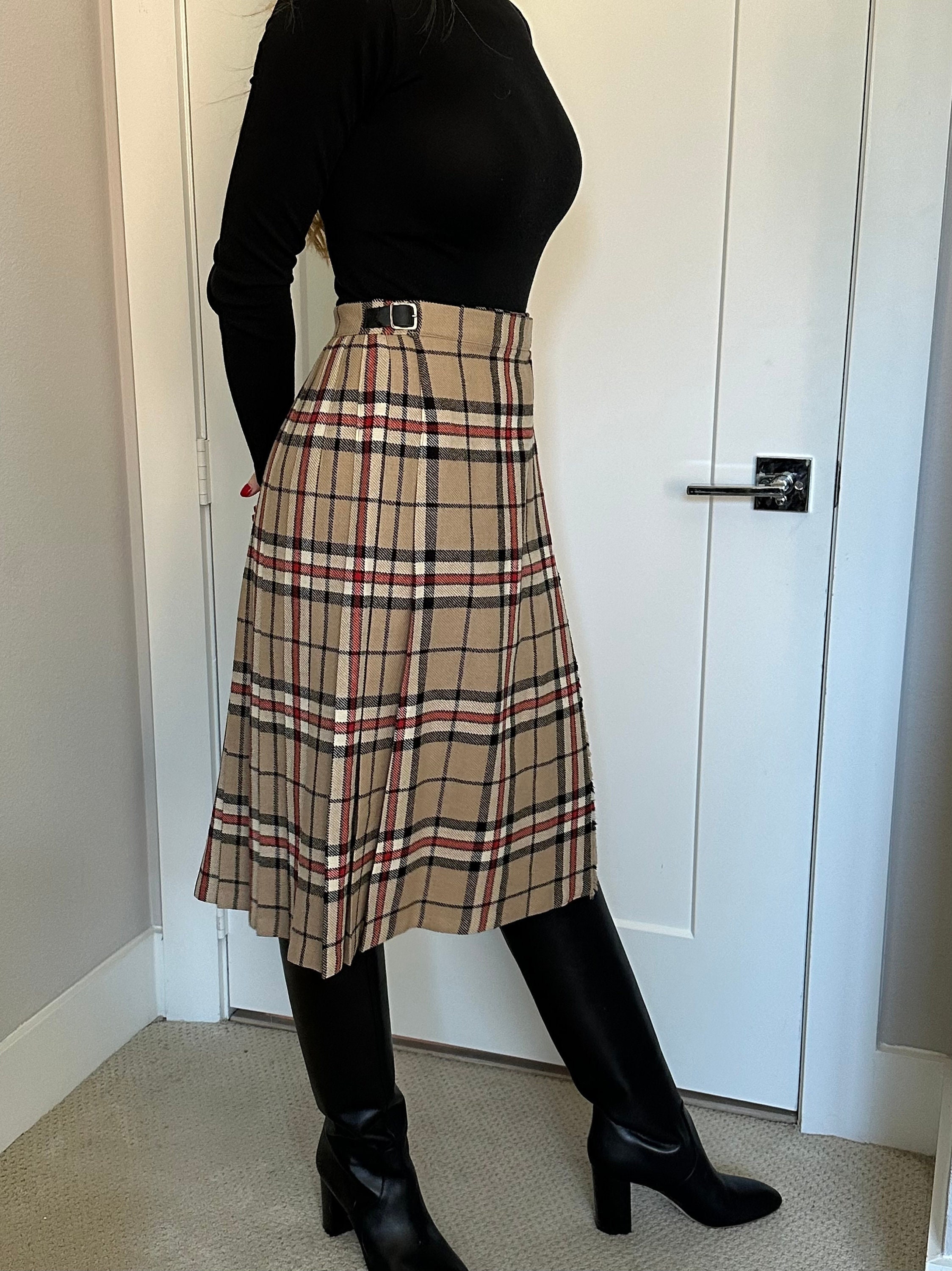 Brown Pleated Skirt 