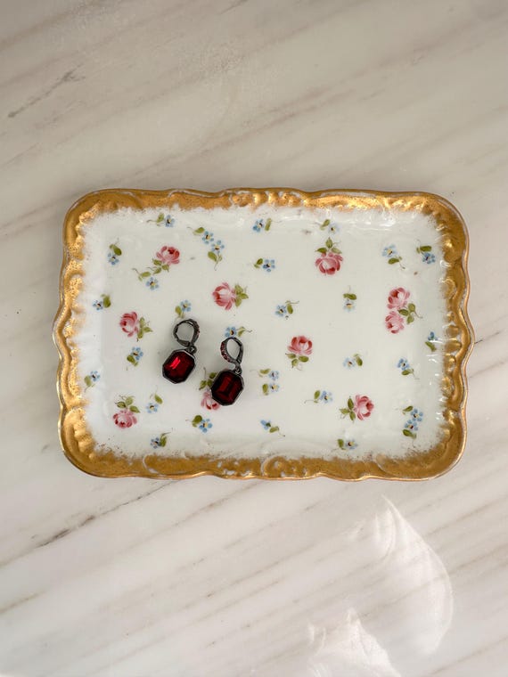 Vintage Givenchy Ruby Red Crystal Drop Earrings G… - image 3