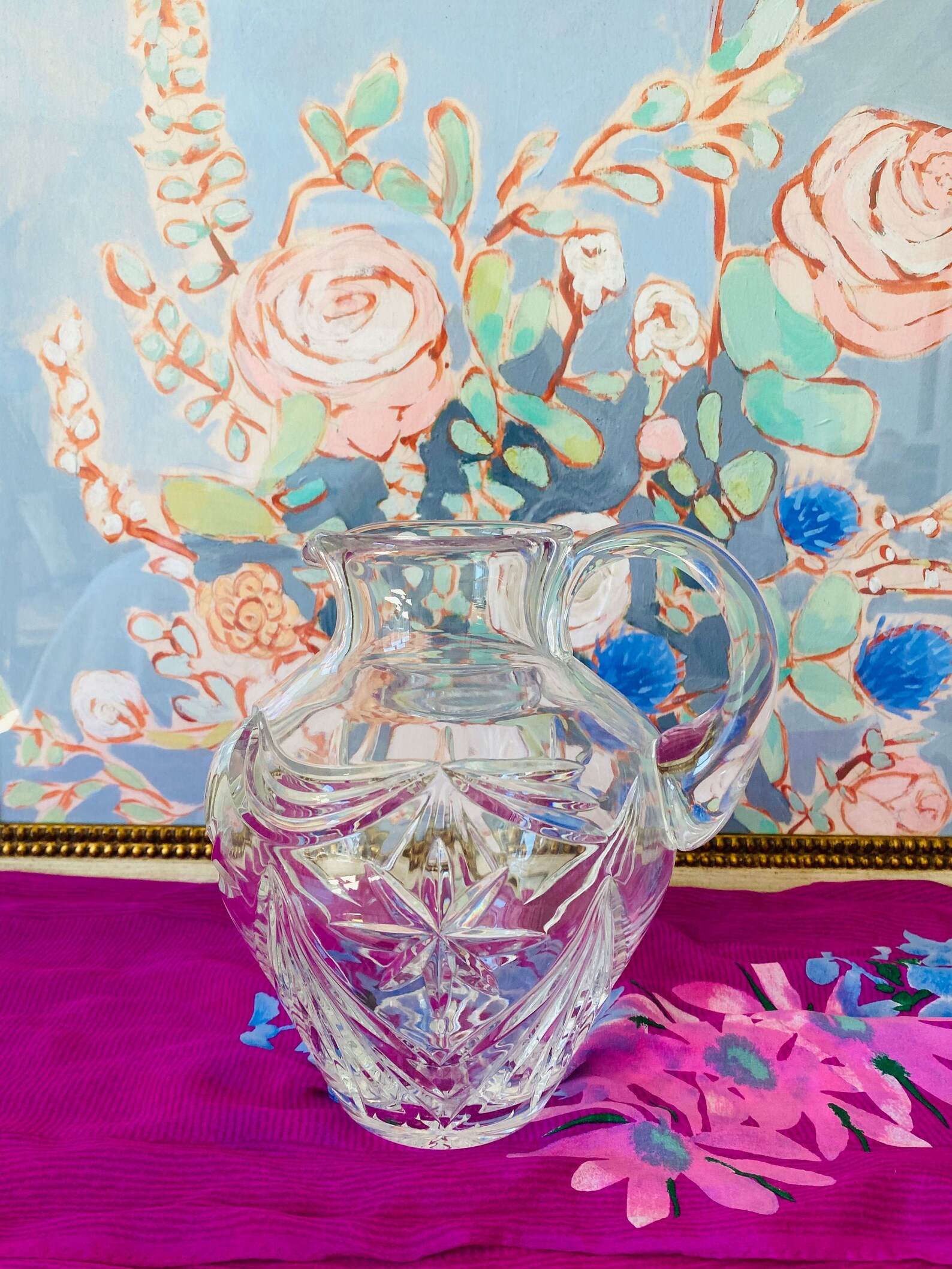 Royal Doulton Finest Crystal Treched Glass Pitcher Etsy