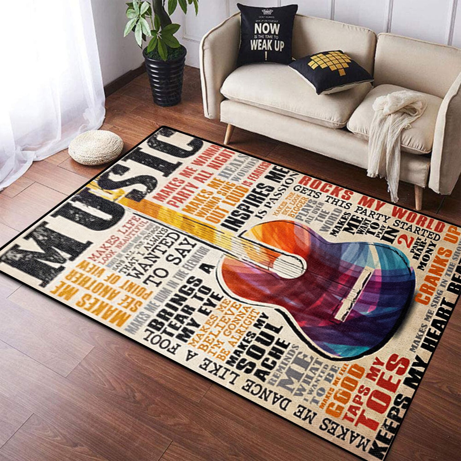 Music Inspire Me Area Rug Guitar Classic Keeps My Heart Etsy