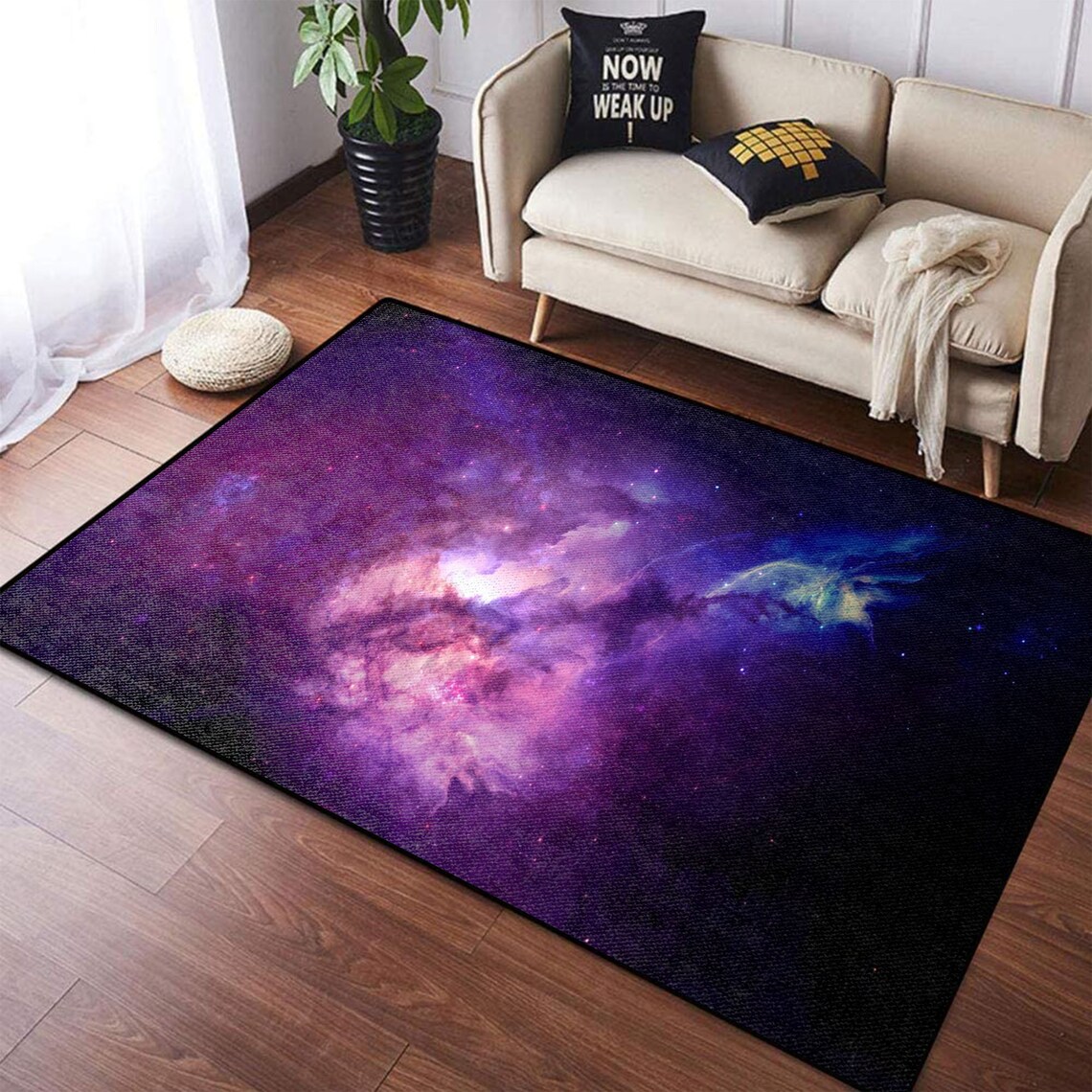 Milky Way Area Rug Colorful Space Galaxy Carpet Beautiful Etsy