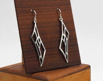 Long author earrings for occasions in 925 silver
