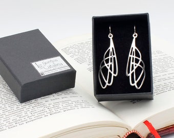 Large earrings for special occasions from the LIBELLE collection. Handmade in Sterling Silver 925