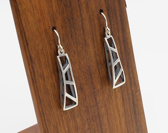 Handmade Earrings in 925 Silver with volume and two-sided structure - Original artisan jewelry - An exclusive gift - Handmade