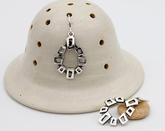 Original Artisan Earring in 925 Silver - Exclusive Design - Limited Edition - Party Earrings - Gift Earrings - Patinated