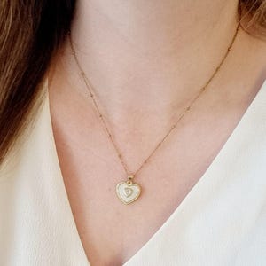 18K Gold Plated Stainless Steel Shell Heart Necklace | Heart Necklace | Shell Heart Pendant | Layering Necklace | Gift For Her