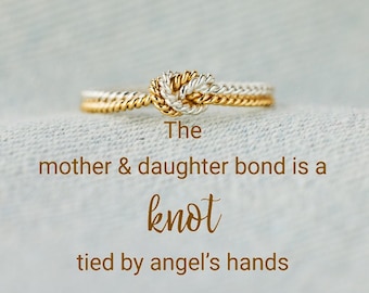 Mother & Daughter Bond Handcrafted Two Strand Knot Ring - The Mother And daughter Bond Is A Knot Tied By Angel’s Hands - Gift For Her