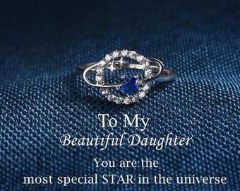 To My Daughter - You are the Most Special Star in the Universe Planet & Star Ring - Gifts For Her - Wedding Jewelry  - Sterling Silver Ring