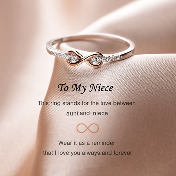 To My Niece Forever Infinity Ring- Sterling silver ring - Fashion Jewelry Wedding Ring -Gift for Her- Birthday Gift - Christmas Gift