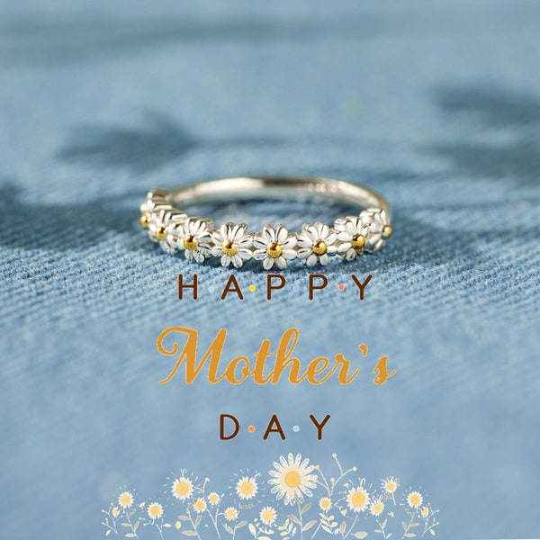 Mother's Day Daisy Ring - Perfect Gift For Loved Ones - Sterling silver ring - Gift For Mom - Minimalist Ring - Fashion Jewelry Ring