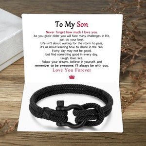 To My Son - I Will Always Be With You Nautical Bracelet - Gift For Son From Mom - Healing Bracelet - Birthday Gift - Christmas Gift