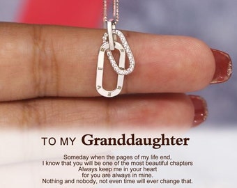 To My Granddaughter - You will be one of the most Beautiful Chapters Circle Necklace - Grandmother and Granddaughter Forever Linked Together