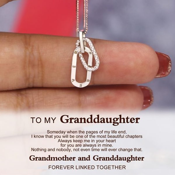 To My Granddaughter - You will be one of the most Beautiful Chapters Circle Necklace - Grandmother and Granddaughter Forever Linked Together