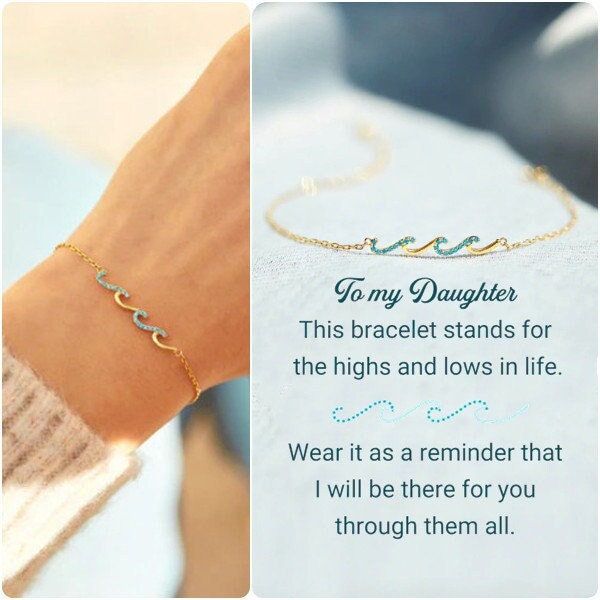 Highs And Lows In Life Triple Wave Bracelet - A Self-Reminder Bracelet Women - Inspirational Gift - Daughter Birthday Gift - Valentines Gift