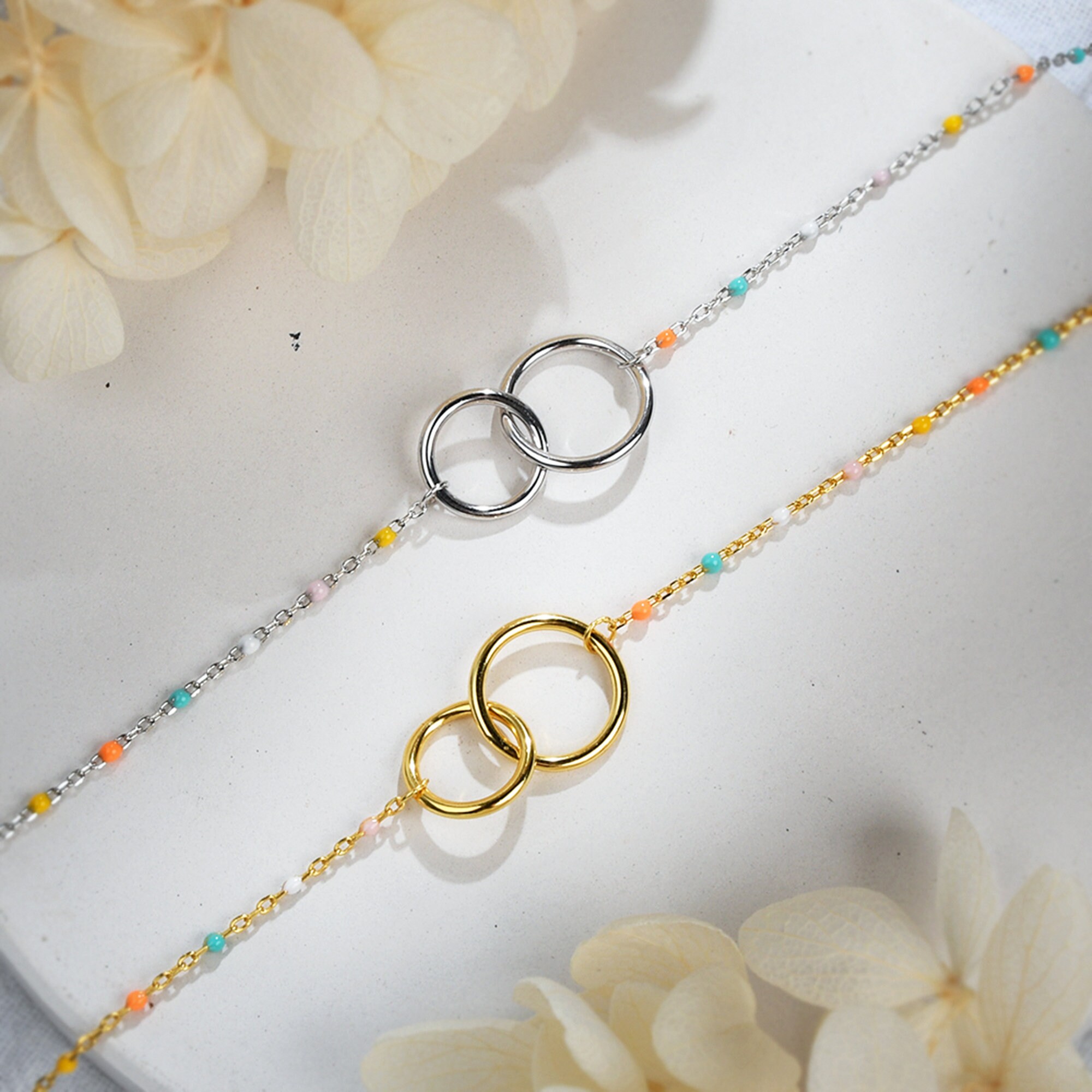 To My Badass Girl Gang Interlocking Bracelet Double Circle Etsy