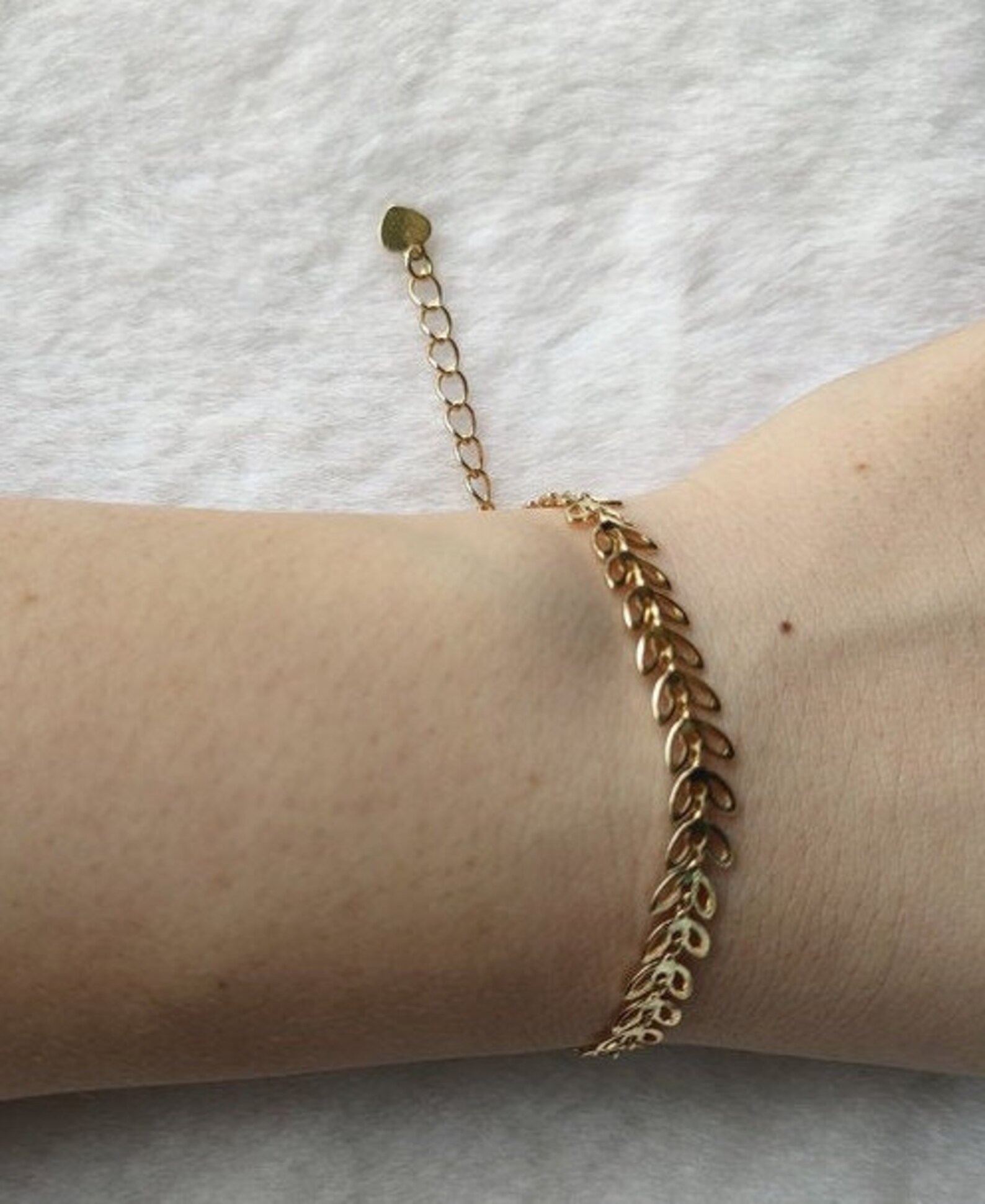 Leaf Braceletgold Filled Leaf Braceletminimalist Charm Etsy