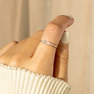 1 Piece The Purest Love Matching Oval Cut Opal Ring Mother and Daughter Ring Birthday Gift Mother's Day Gift Christmas Gift For Her 画像 5